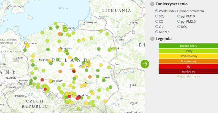 powietrze, zanieczyszczenie, GIOŚ, internet, ostrzeżenie, środowisko