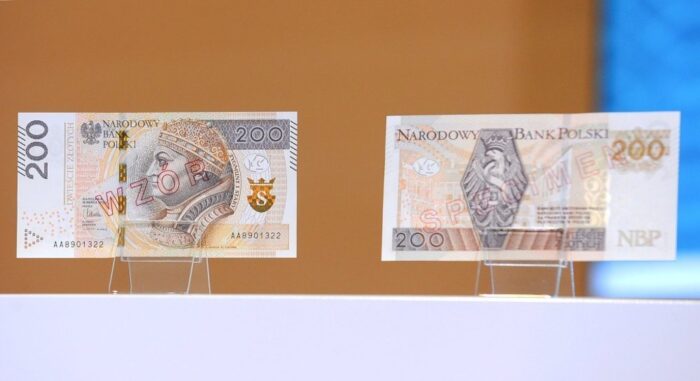 banknot, zabezpieczenia dwusetka, pieniądze