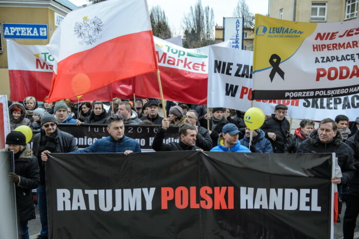 protest handlowców, protest w lublinie, Polska Sieć Handlowa Lewiatan