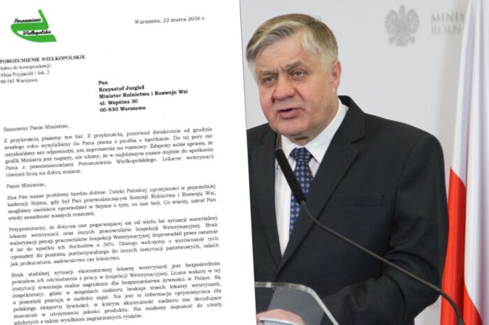 weterynaria, Krzysztof Jurgiel, MRiRW, Porozumienie Wielkopolskie
