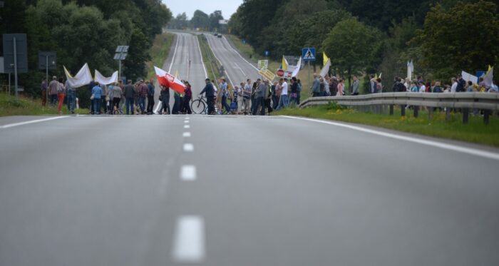 blokada drogi, droga krajowa 7, dk7, mława, mazowsze