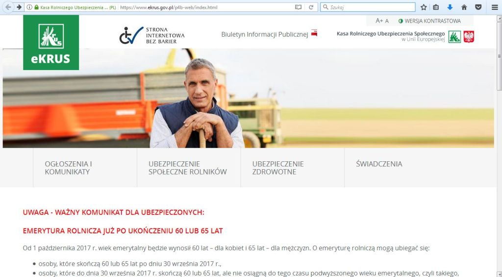 Kasa Rolniczego Ubezpieczenia Społecznego, e-składki, składki rolnicze, Krajowa Izba Rozliczeniowa