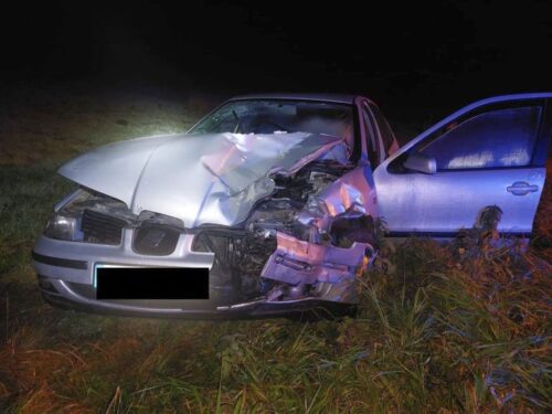 kpp chojnice, kolizja, zdarzenie drogowe, auto, ciągnik, zderzenie, pijany kierowca