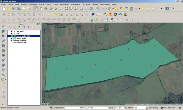mapa, program QGIS