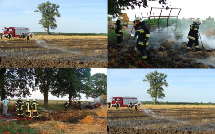 pożar, straż pożarna, pożar podczas żniw, Wielkopolska