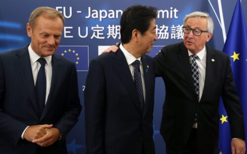 japonia, ue, umowa handlowa ue-japonia, handel, donald tusk, Jean-Claude Juncker, Shinzo Abe