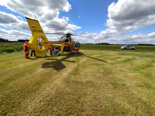 wypadek, mazowieckie, wypadek podczas belowania siana