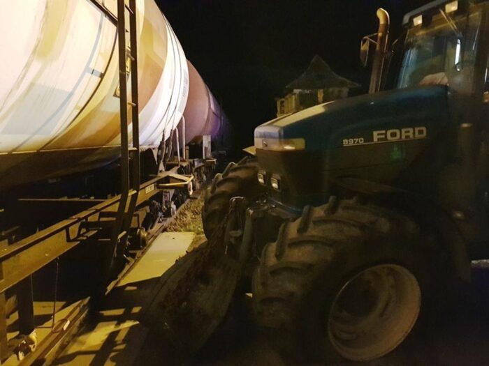 pociąg, wypadek, policja, żniwa, Braniewo, wypadek podczas żniw