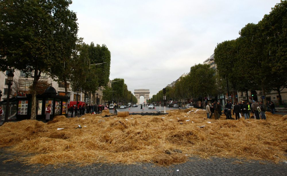 protest rolników, paryż, francja, pola elizejskie, stosowanie glifosatu, glifosat