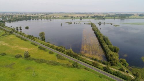 pola i łąki pod wodą, gmina kościan, wielkopolska, woda zalewa pola, ministerstwo rolnictwa