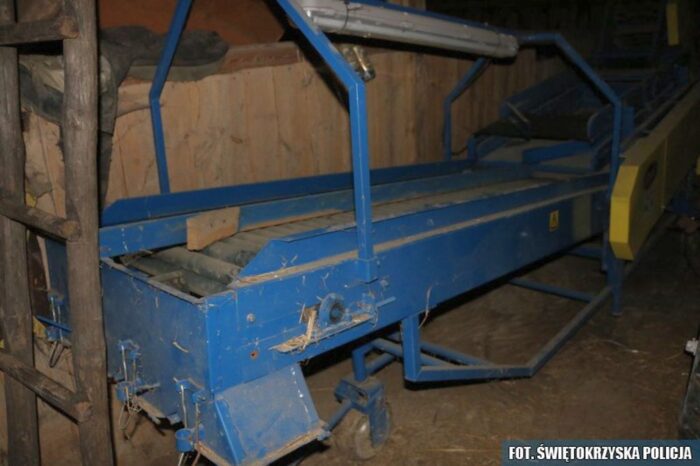 kradzież sortownika, przestępczość, policja, sortownik do ziemniaków, powiat proszowicki, małopolska