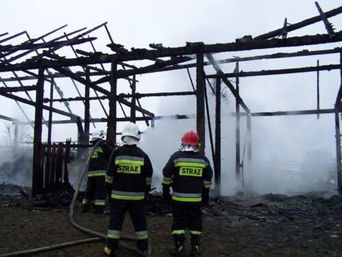 pożar, PSP, OSP, świętokrzyskie, pomorskie, policja, podpalacz we wsi