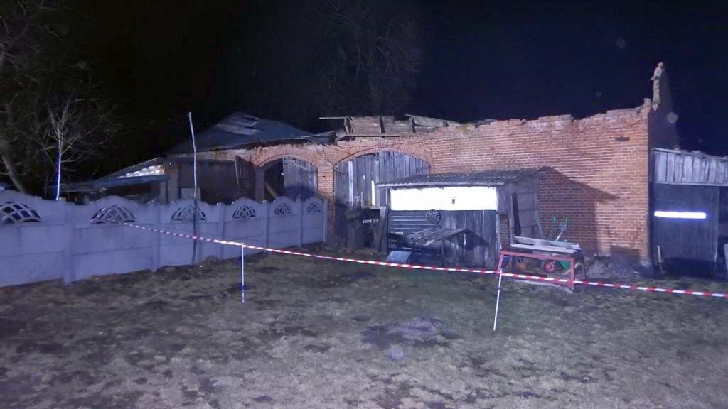 zawalenie stodoły, pożar stodoły, Borecznia Wielka, wielkopolska,Przybysławice, tumlin węgle