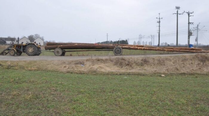 pociąg, wypadek, bele drewna zablokowały przejazd, mandat, policja, przestępstwo