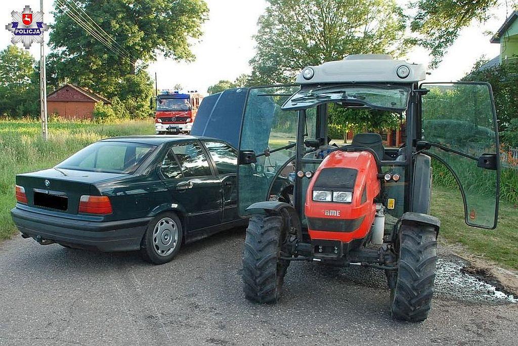 wypadek, traktor, ciągnik, policja, lubelskie, świętokrzyskie