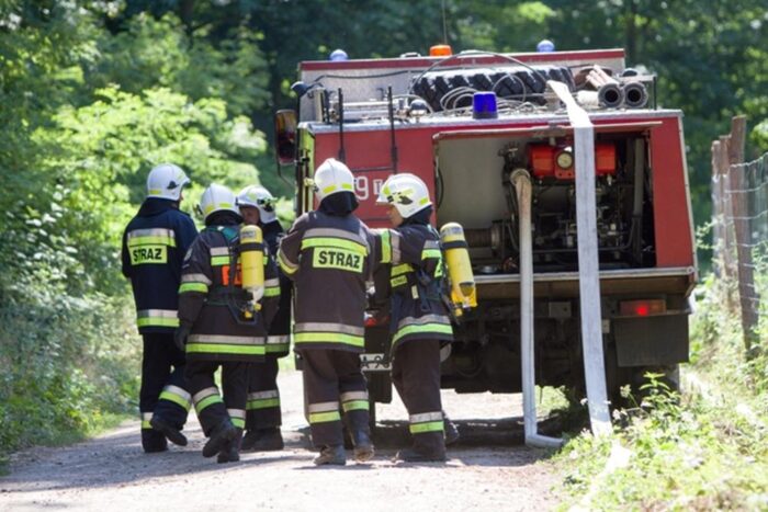pożar, wypalanie traw, świętkorzyskie, OSP, straz pożarna