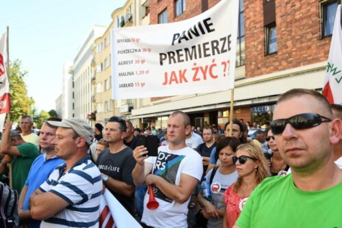 protest sadowników w Warszawie, sadownictwo, sadownicy, Mirosław Maliszewski