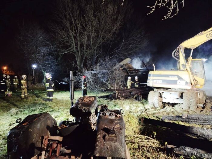 pożar stodół, Barcice, powiat nowosądecki, KM PSP Nowy Sącz