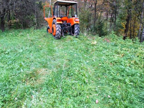 Zderzenie pojazdów było tak silne, że traktor rozpadł się na dwie części, a auto osobowe wpadło do rowu