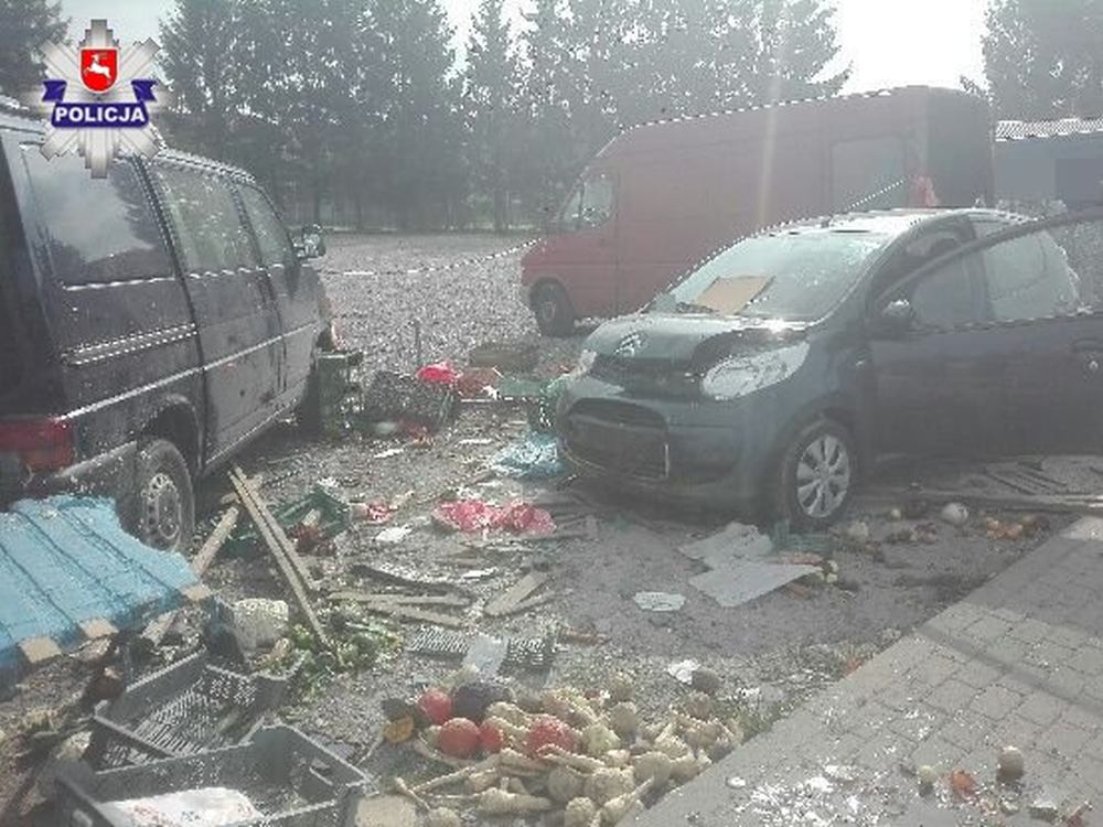 wypadek, targowisko, policja, lubelskie, Tarnogród, wypadek na targowisku w tarnogrodzie