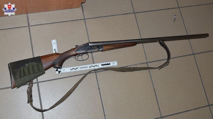 kradzież broni, złodzieje okradli myśliwego, dubeltówka, policja