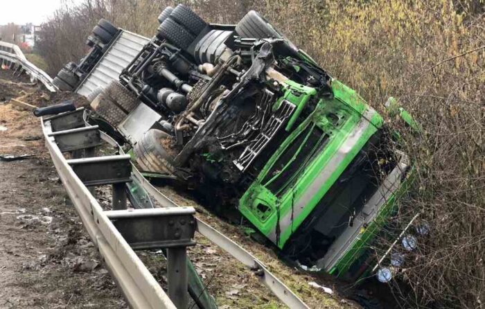 wypadek ciężarówki z trzoda chlewną, Niemcy, wypadek