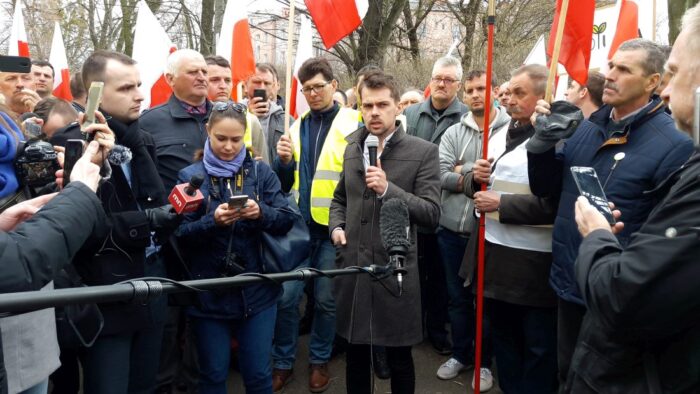 agrounia, protesty rolników, plac zawiszy, michał kołodziejczak