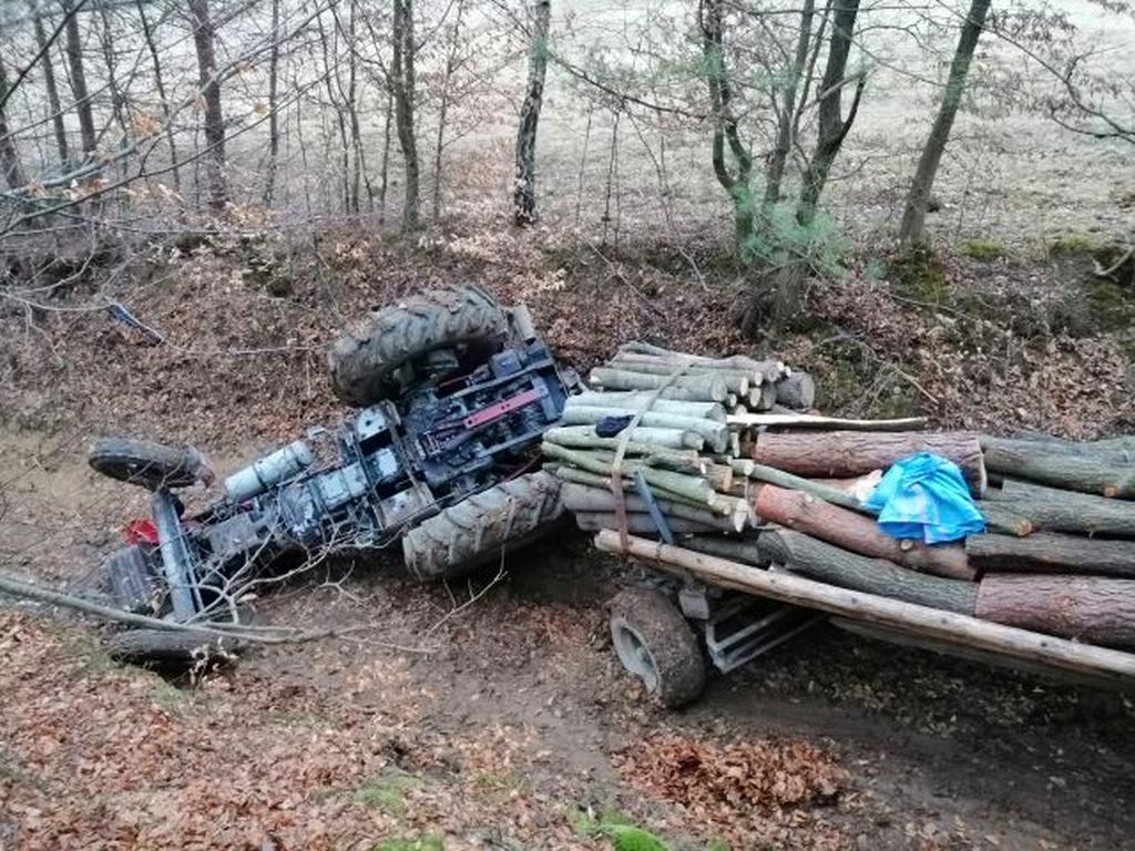 wypadki z udziałem ciągników, wypadki  przy wywozie drewna, izdebki, brzozów, powiat brzozowski