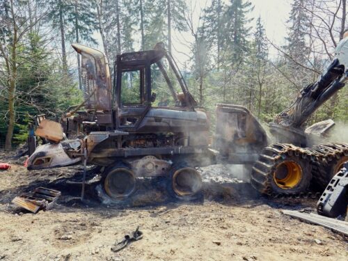 pożar maszyn leśnych