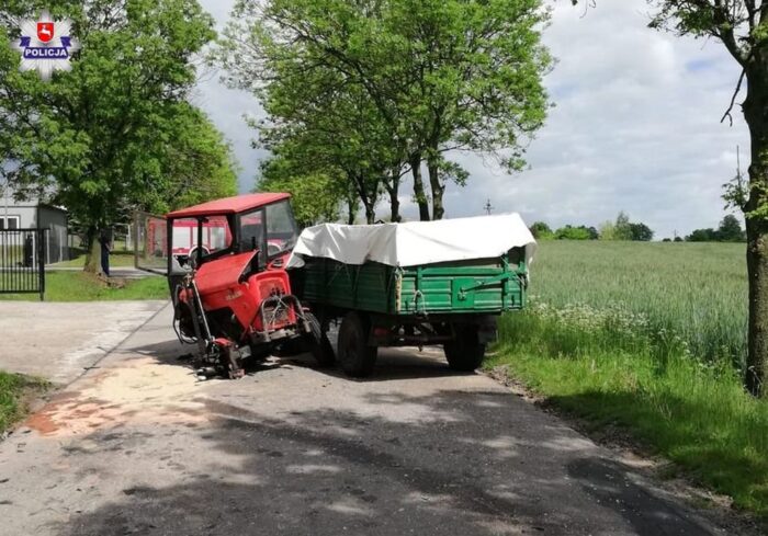 wypadki z udziałem ciągników, wypadki na drogach, Wylezin, powiat rycki, kpp ryki