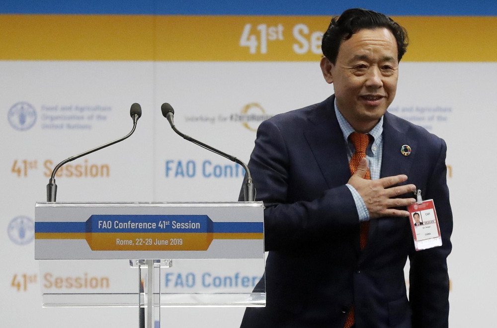 Qu Dongyu, fao, onz, Jose Graziano da Silva, Catherine Geslain-Laneelle