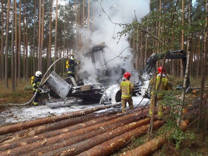 pożar maszyn leśnych
