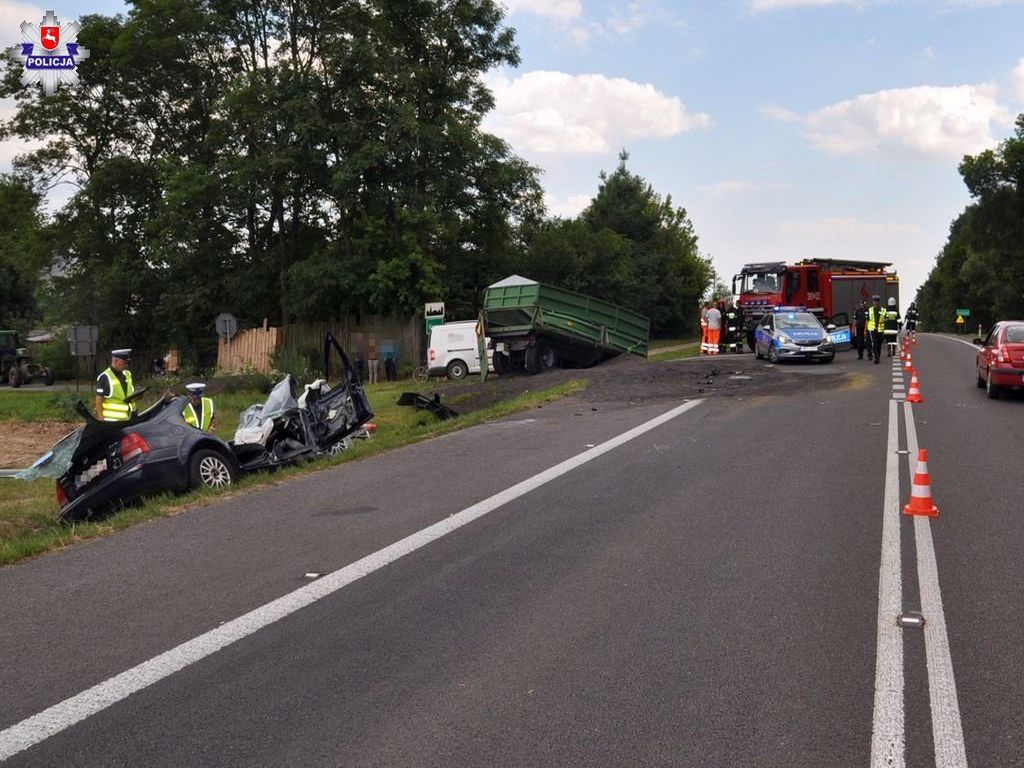 wypadki z udziałem ciągników, wypadki na drogach, stary zamość, krasne, powiat zamojski