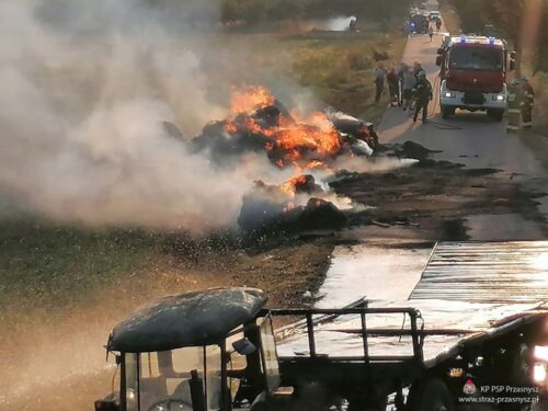 pożary maszyn rolniczych, pożar traktora, pożar przyczep maszyn rolniczych, Pawłowo-Poręba, dzielnica
