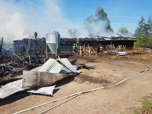 pożary w gospodarstwach, suszarnie tytoniu, powiat kazimierski, gliniski
