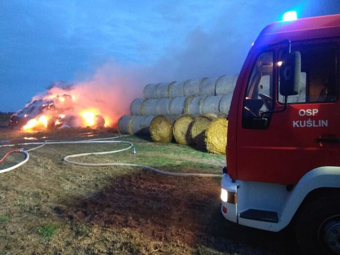 pożary stogów, gmina Kuślin, osp kuślin, wielkopolska