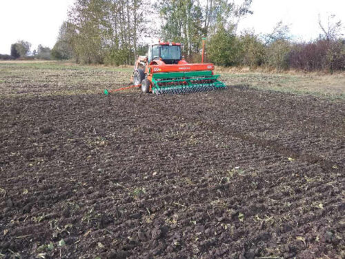 ciągnik, siewnik, pole, siew, Sahryń