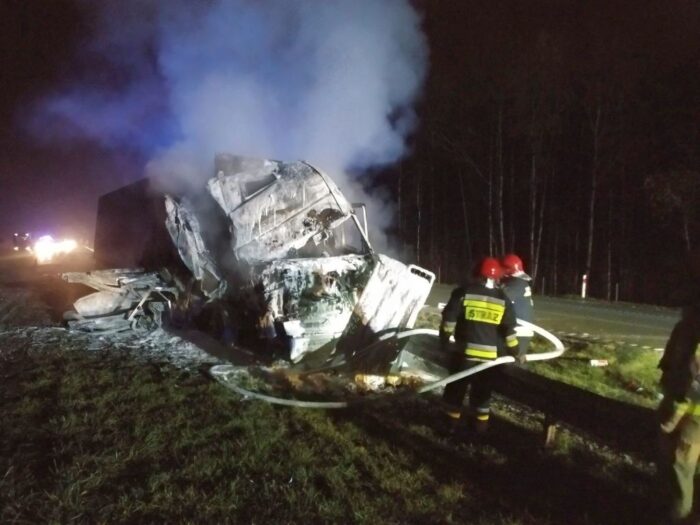 pożar ciężarówki z drobiowym mięsem, Jakub Bugajski, KM PSP w Kielcach