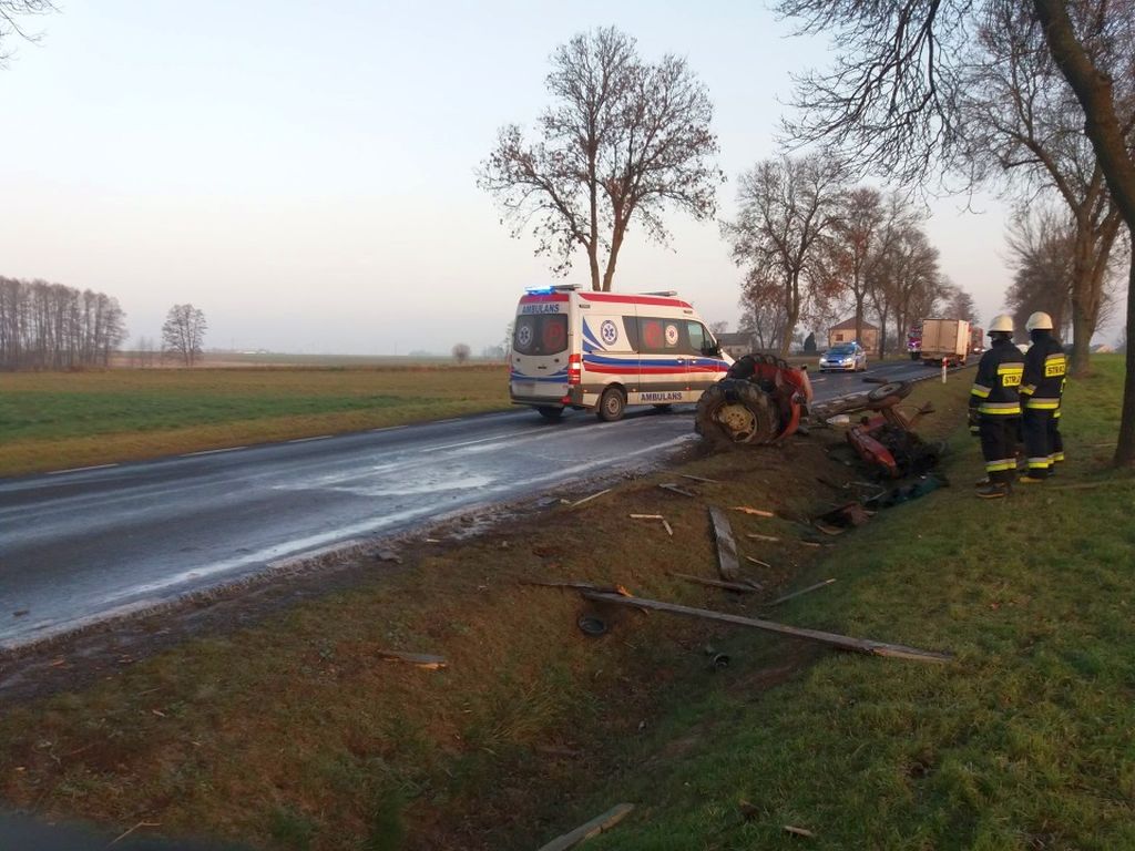 wypadki z udziałem ciągników, wypadki drogowe, gmina Rakoniewice, powiat ostrowski