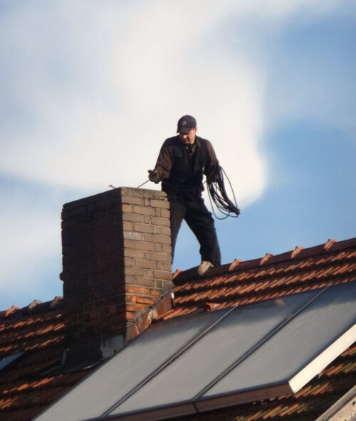 pożar sadzy w kominie, przegląd kominiarski, kominiarz, osp, ogrzewanie domu