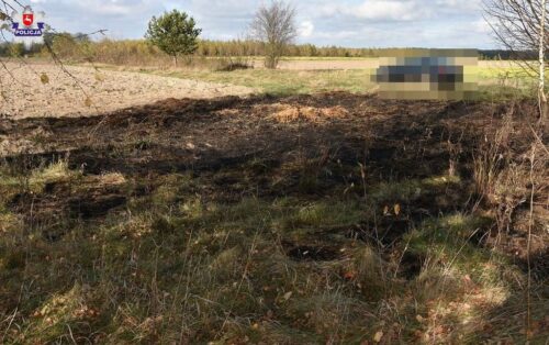 pożar bel słomy, płonące bele słomy, podpalenie, przestępczość, policja, izbica kujawska