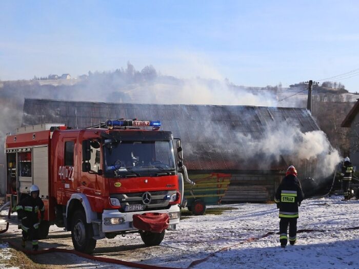 mszanka, powiat gorlicki, pożary w gpspodarstwach, pożar stodoły