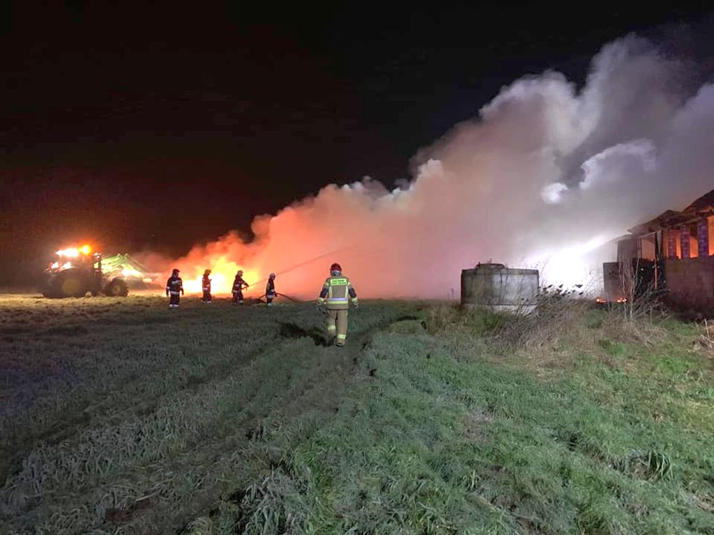 pożar, pożar kurnika, lubuskie, pożar we wsi Wieprzyce