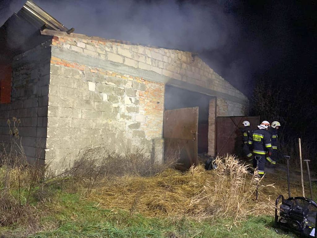 pożar, pożar kurnika, lubuskie, pożar we wsi Wieprzyce