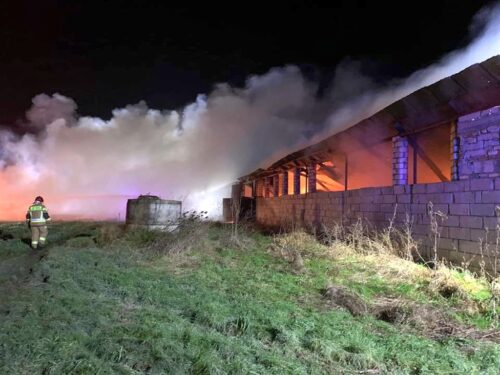 pożar, pożar kurnika, lubuskie, pożar we wsi Wieprzyce