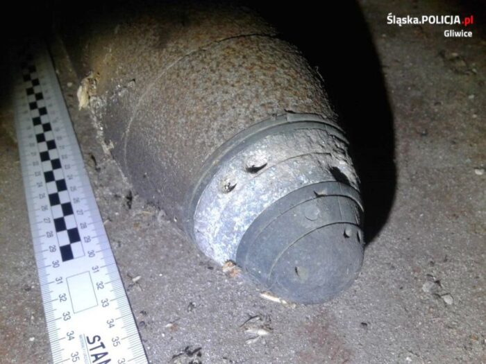 pocisk w szopie, gmina rudziniec, kmp w gliwicach, niewybuchy, szrapnel