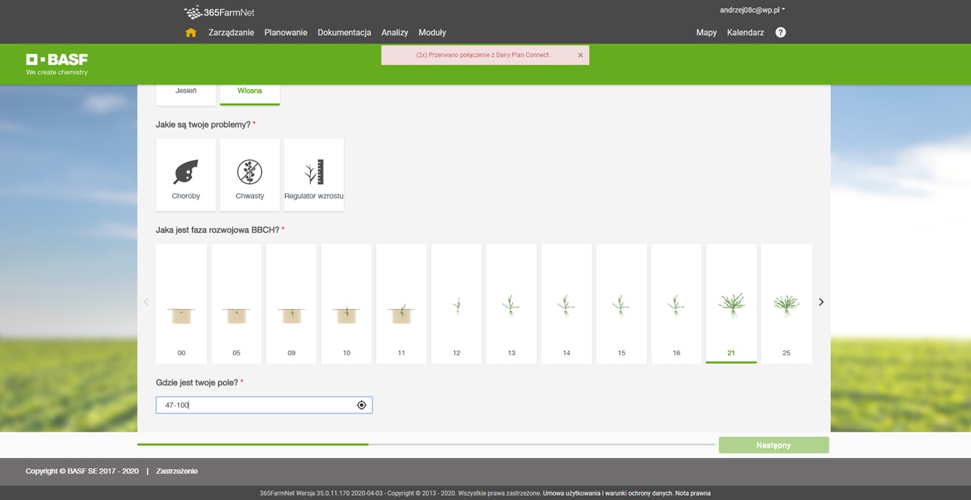BASF AgSolutions Finder na platformmie 365FarmNet