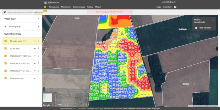 Moje Mapy na platformie 365FarmNet