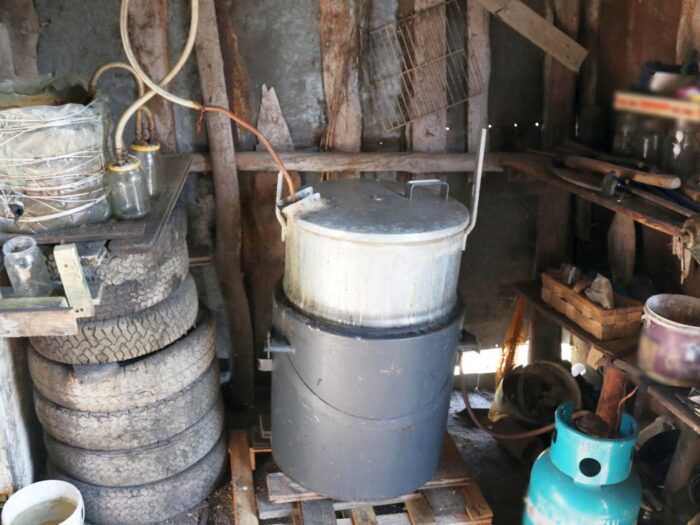 bimbrownia na posesji, powiat siemiatycki, KPP Siemiatycze, domowa produkcji alkoholu