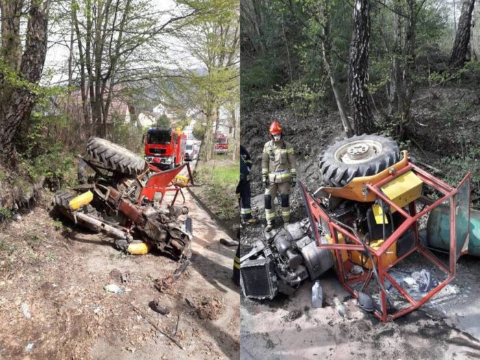 wypadki z udziałem ciągników rolniczych, Krużlowa Wyżna, barcice, Sądecczyzna
